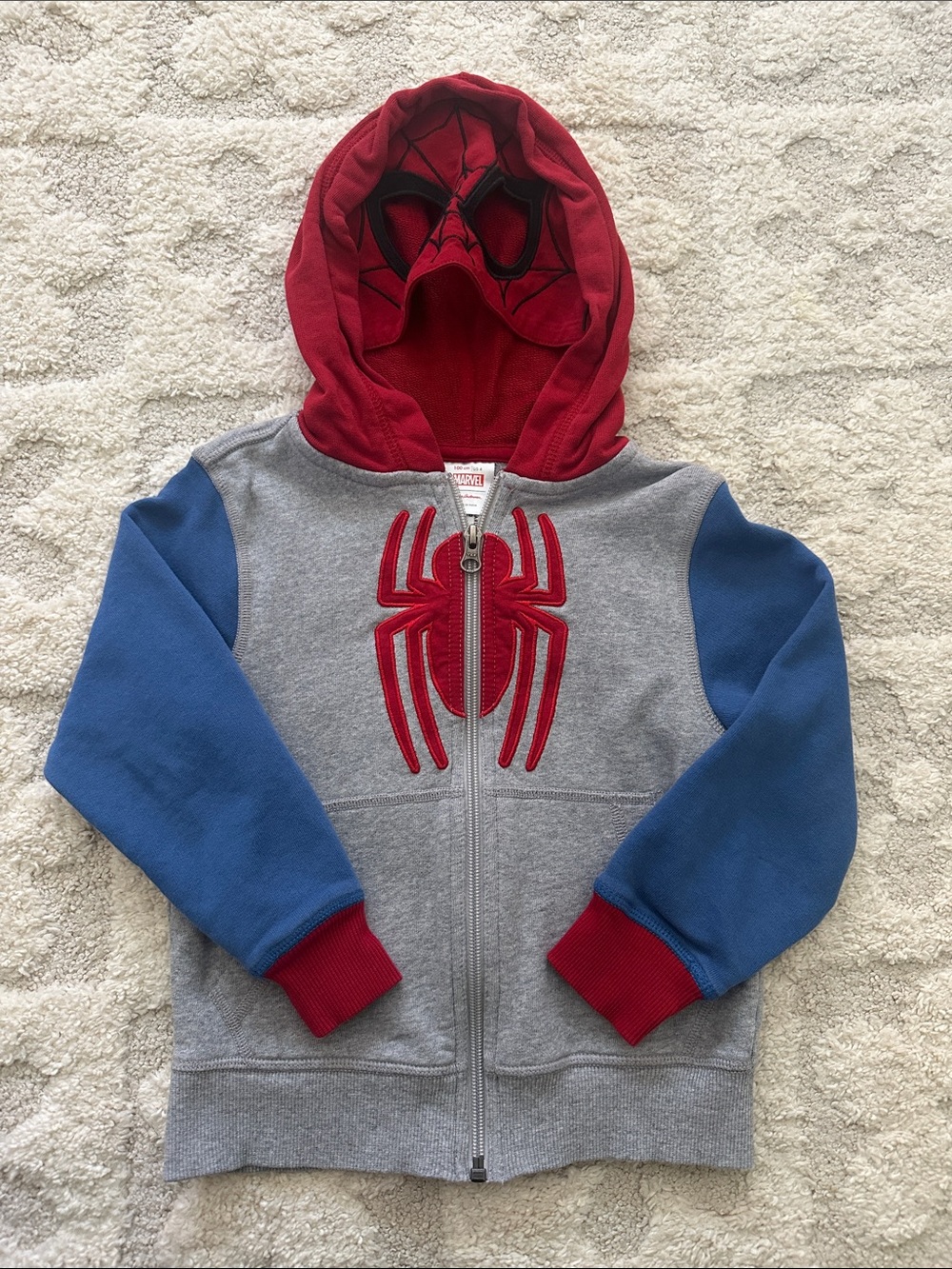Hanna Andersson Gray, Red & Blue Spider Zip Hoodie